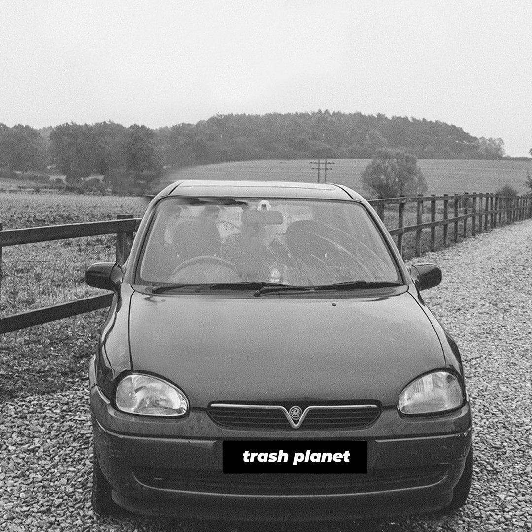 Green Vauxhall Corsa that the founders of Trash Planet drove to Europe in to start Trash Planet, the sustainable recycled vegan sneaker brand.