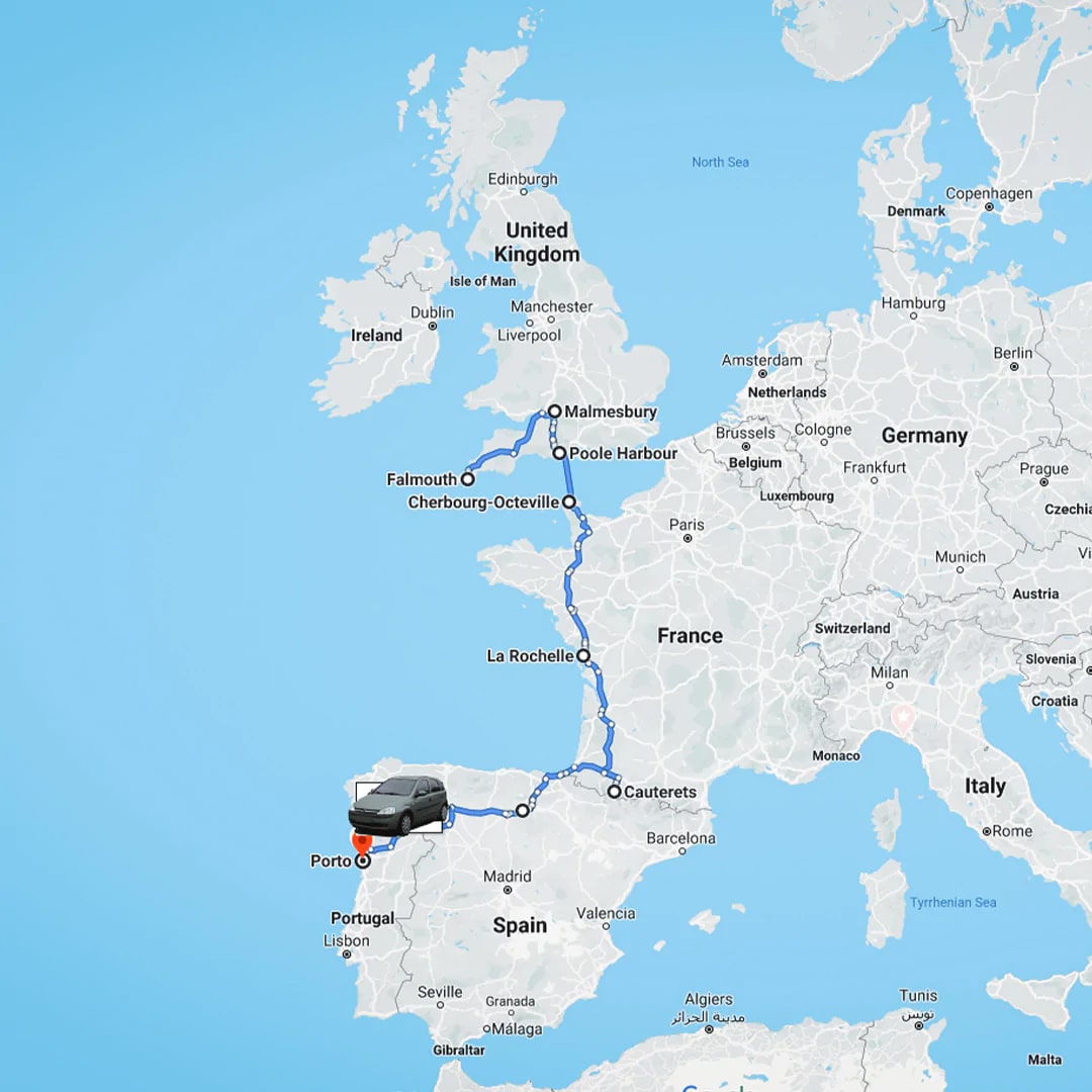 A visual map of the route and journey the two Trash Planet founders took to start their sustainable streetwear and sneaker brand.